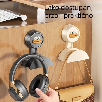 PP držač za gaming slušalice — zidno/na stolna montaža, ljepilo, 1-etažni, moderni minimalistički dizajn, skladište za učenje, stol i spavaću sobu