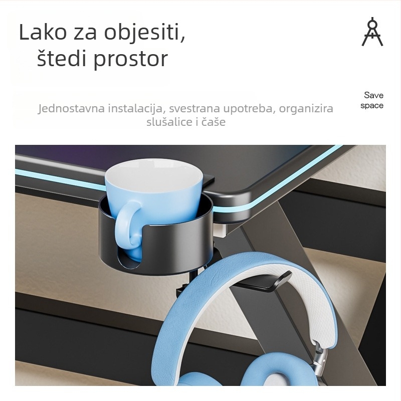 GM-RZ425 Pribor za slušalice — Stolni rotirajući držač za slušalice s držačem za čašu (OEM)