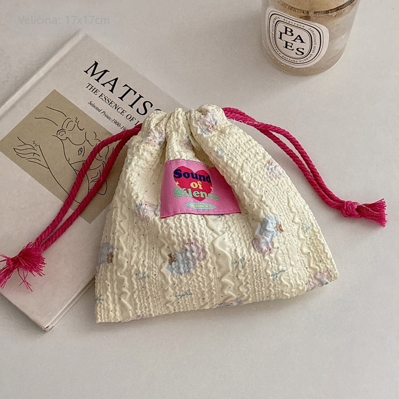 Torba s šnuralom za putovanje za pohranu — crtani prikaz, kozmetička torbica i novčanik, prijenosni višenamjenski organizator (Brand: Lemon book, Model: G895000)