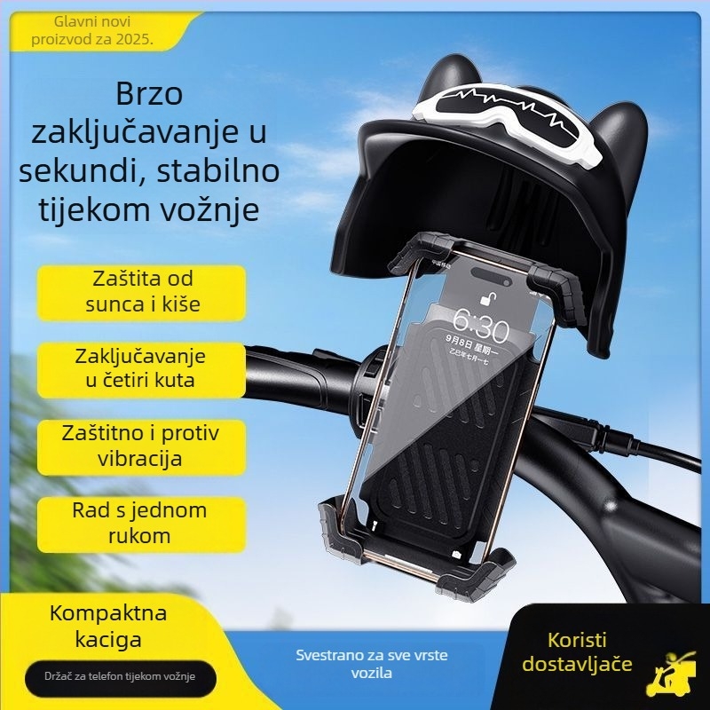 Držač za telefon za električni bicikl s bežičnim punjenjem, mekano ljepilo, IP stil