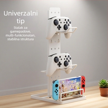 Stalak za pohranu gaming kontrolera, odvojiv, metalni, 4 etaže, jednostavna montaža