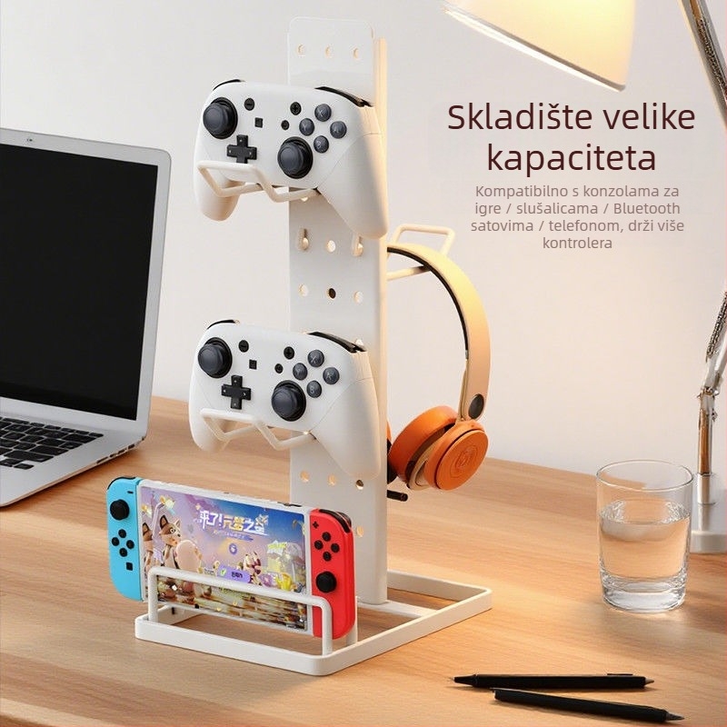 Stalak za pohranu gaming kontrolera, odvojiv, metalni, 4 etaže, jednostavna montaža