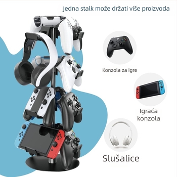 Okretna držač za pohranu kontrolera PS5/Xbox/Switch — 3–4 razine, materijali: aluminijska legura, plastika, željezo, sklapanje