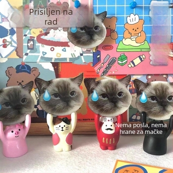 Držač za stolnu ploču u obliku mačke sa zračnim jastučićem, izvučni, sladak crtani dizajn, za desktop; nije prilagodljiv; materijal: drugi.