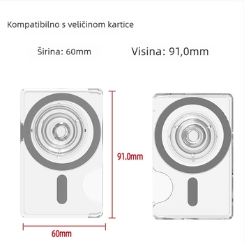 OAKCASE MagSafe držač kartica uz kućište za telefon, TPU+PC futrola s integriranim držačem kartica, DIY višefunkcionalni