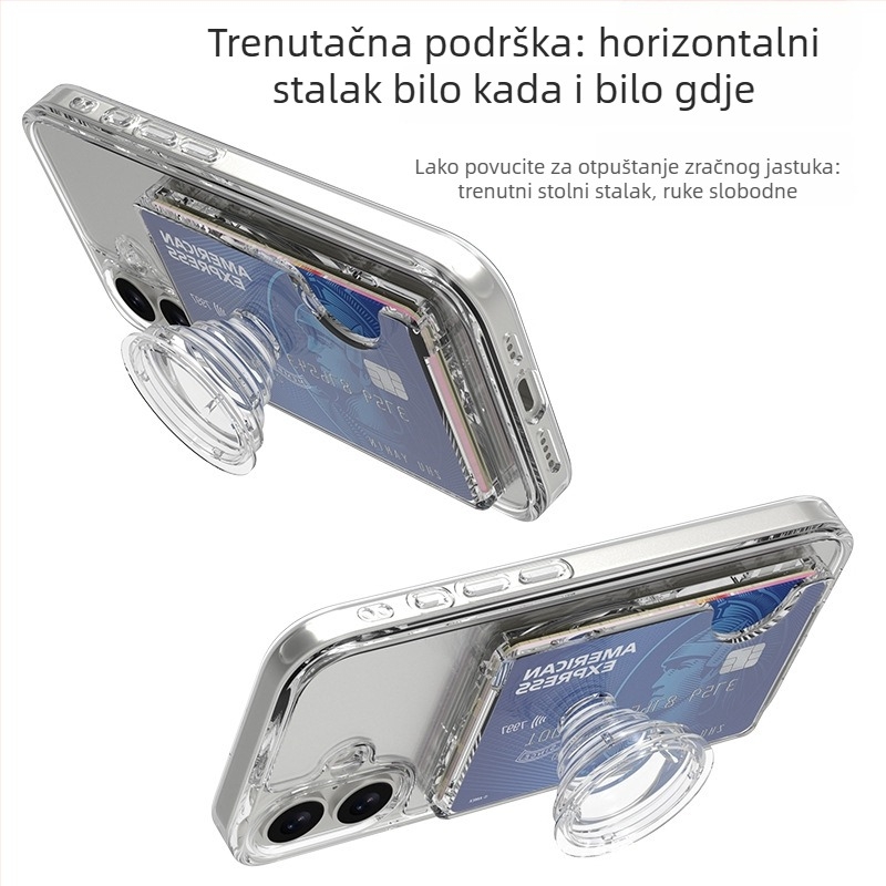 OAKCASE MagSafe držač kartica uz kućište za telefon, TPU+PC futrola s integriranim držačem kartica, DIY višefunkcionalni