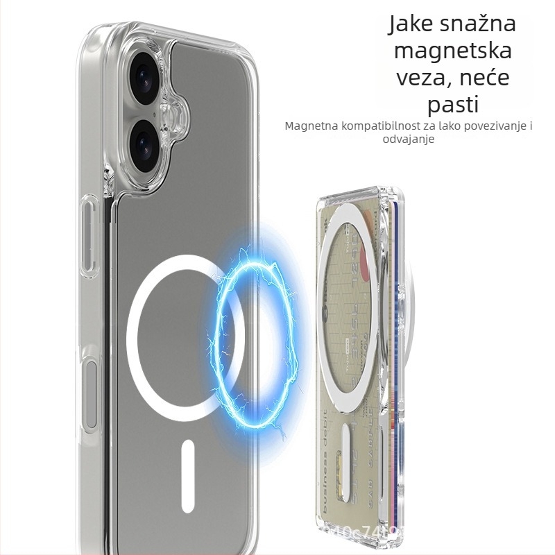 OAKCASE MagSafe držač kartica uz kućište za telefon, TPU+PC futrola s integriranim držačem kartica, DIY višefunkcionalni