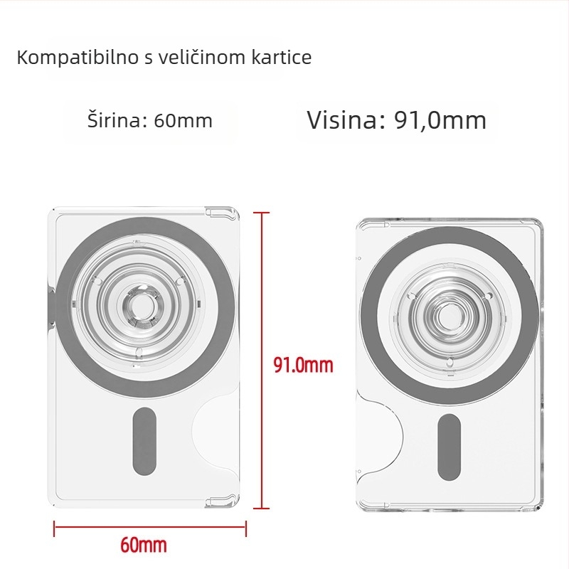 OAKCASE MagSafe držač kartica uz kućište za telefon, TPU+PC futrola s integriranim držačem kartica, DIY višefunkcionalni