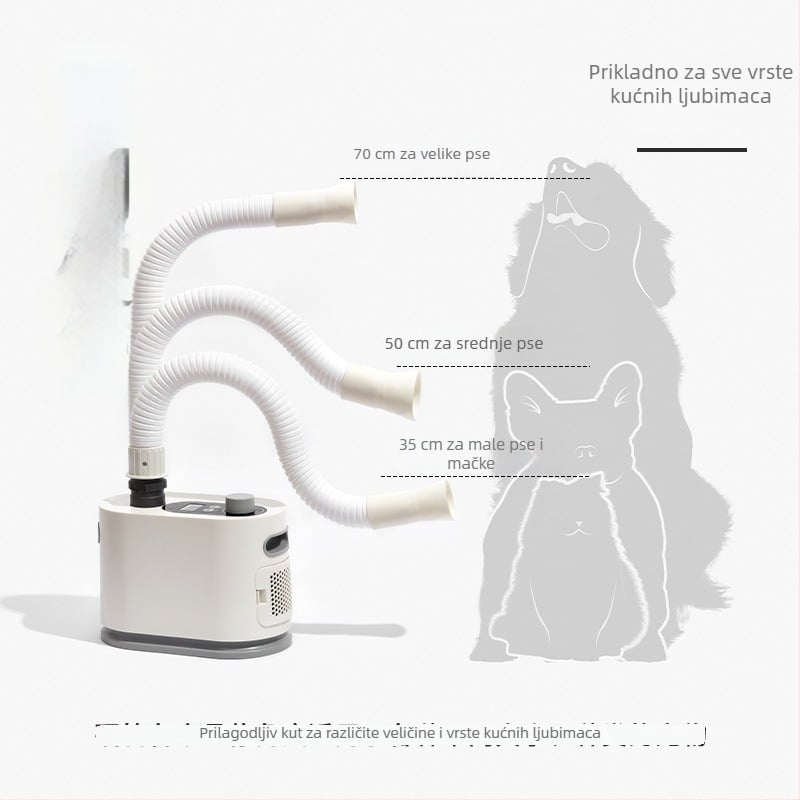 Sušilo za dlake za kućne ljubimce, DC motor, 220V, 2000W+, zaštita od pregrijavanja — za mačke i pse