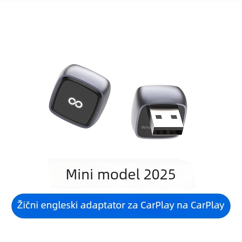 Dnc J20 Bežični CarPlay/Android Auto 2-u-1 adapter za vozila s kabelskim CarPlayom, aluminijska legura, USB-C, 20 g