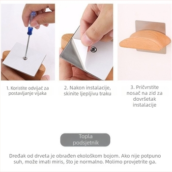 Zidni nosač slušalica, umjetna koža, jednostavna montaža, za slušalice