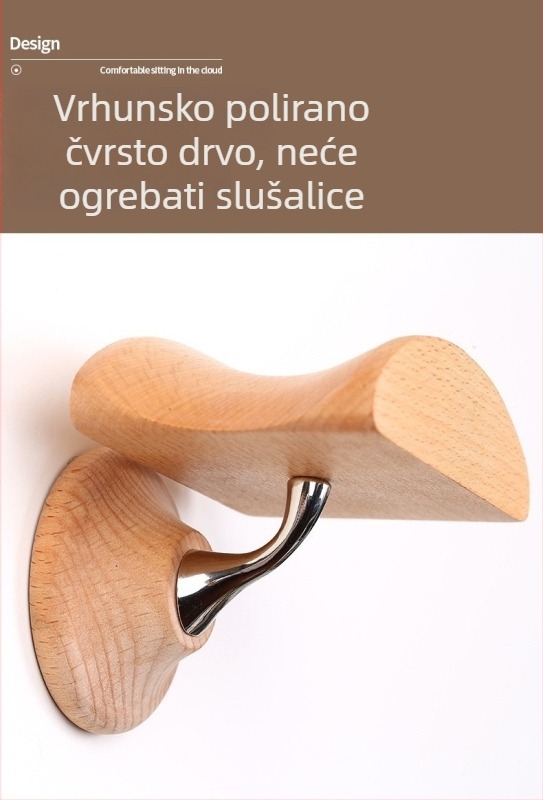 Zidni nosač slušalica, umjetna koža, jednostavna montaža, za slušalice