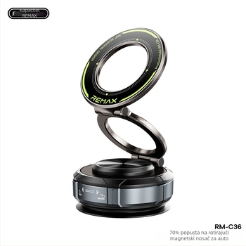 RM-C36 magnetski nosač za automobil i stolnu ploču, okretni, trostupanjska sklopiva konstrukcija, ABS+PC+TPU+cinkova legura