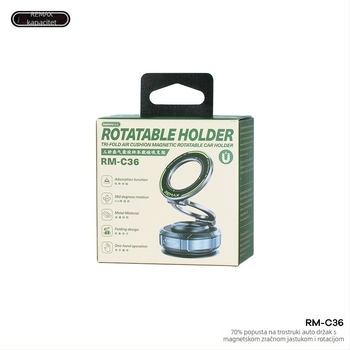 RM-C36 magnetski nosač za automobil i stolnu ploču, okretni, trostupanjska sklopiva konstrukcija, ABS+PC+TPU+cinkova legura