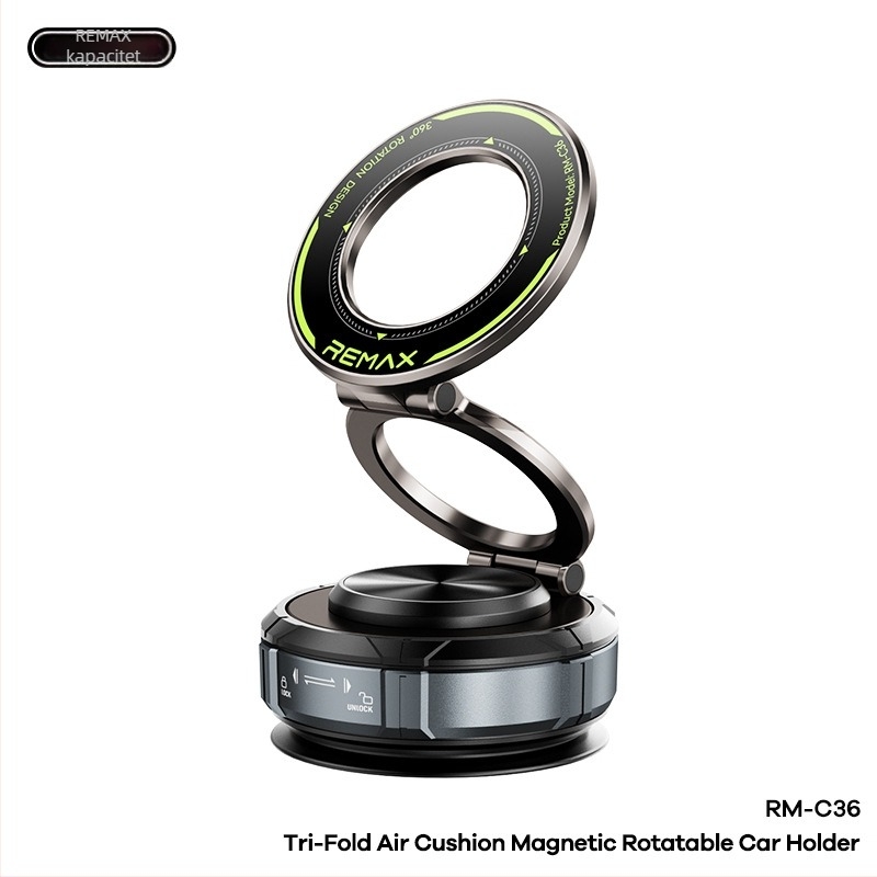 RM-C36 magnetski nosač za automobil i stolnu ploču, okretni, trostupanjska sklopiva konstrukcija, ABS+PC+TPU+cinkova legura