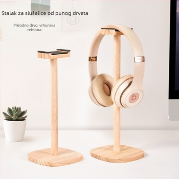 Držač za slušalice od drveta za stolnu ploču – minimalistički dizajn, stolna instalacija, 1 razina, težina 70–80 g