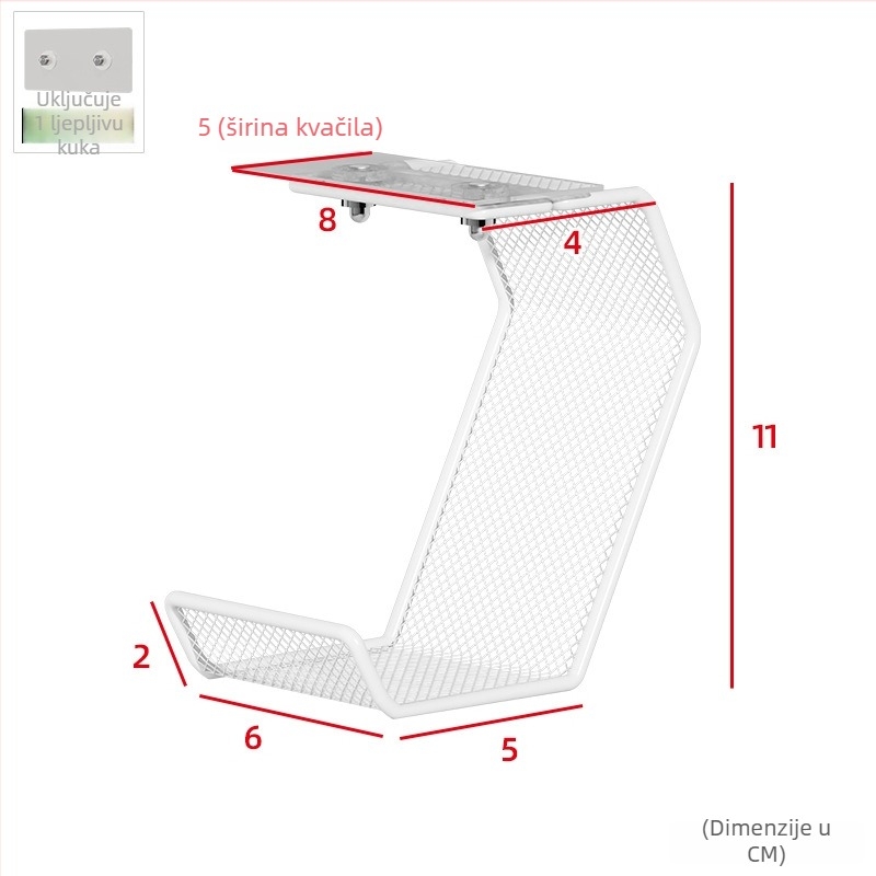 2-u-1 stalak za gamepad i slušalice – bez bušenja, karbon čelik, 1 sloj, skladištenje u spavaćoj sobi