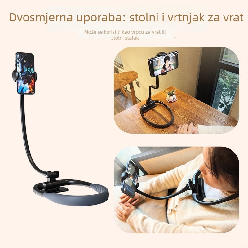 Držač za mobitel oko vrata s airbagom i bežičnim punjenjem – plastični, IP stil, za vanjske livestreamove i selfieje