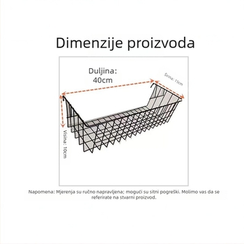 Držač za pohranu od kovanog željeza s mrežom, viseći organizator, 1 sloj, bez ugradnje; pogodan za kozmetiku i nakit, knjige i časopise, kablove.