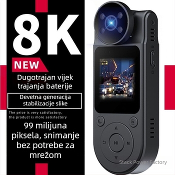 8K ultra-jasan registrator s infracrvenim noćnim vidom, podrška TF kartici i jedan mikrofon