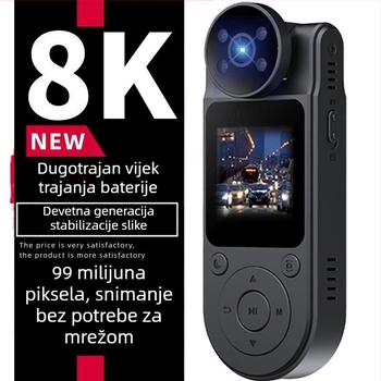 8K ultra-jasan registrator s infracrvenim noćnim vidom, podrška TF kartici i jedan mikrofon