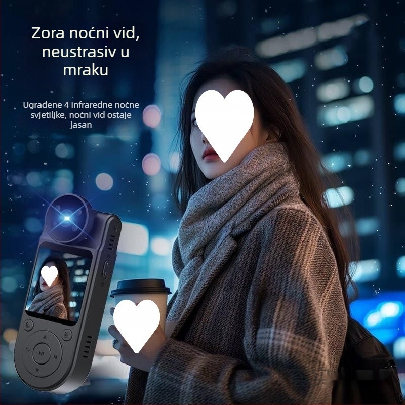 8K ultra-jasan registrator s infracrvenim noćnim vidom, podrška TF kartici i jedan mikrofon