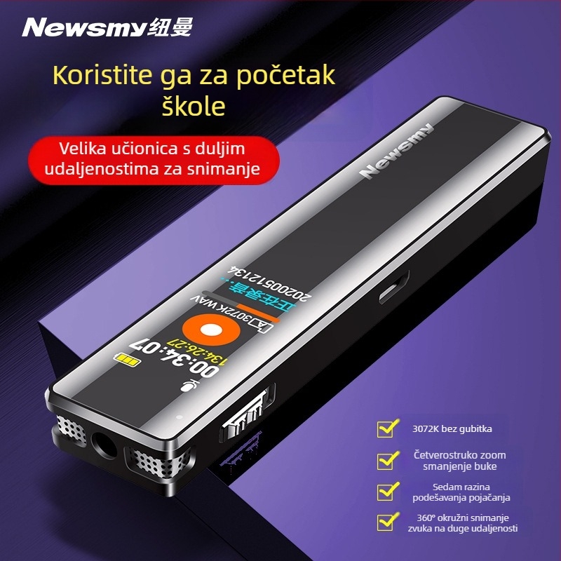 Newman V03 diktafon – WAV snimanje, 600 minuta, USB 2.0 sučelje, ugrađeni dvodirekcijski mikrofon, metalno kućište