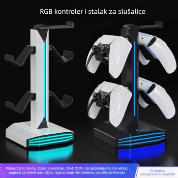 Držač za slušalice s RGB osvjetljenjem, USB napajanje, 2 USB priključka za punjenje, ABS materijal