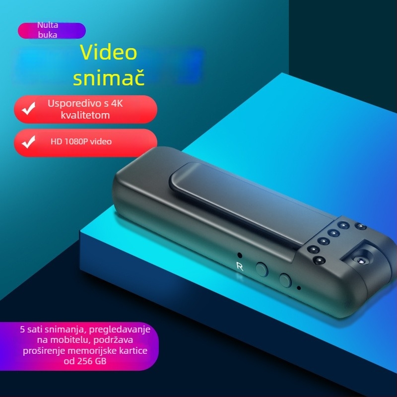 HD kamera-olovka sa stabilizacijom, 1080p, velika memorija, pametna redukcija šuma
