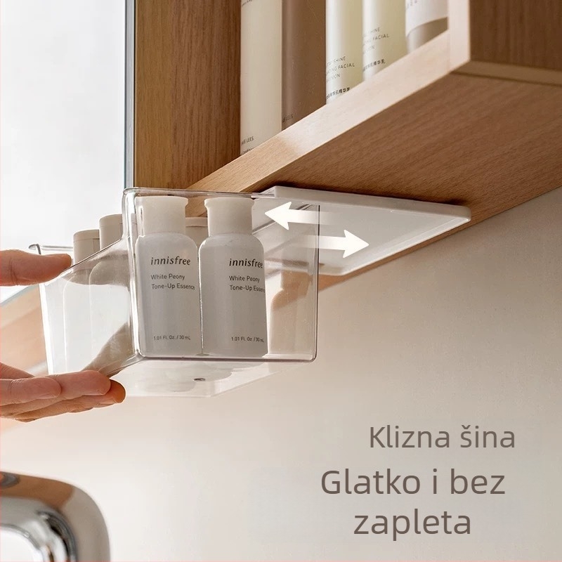 Šupljasti organizator za pohranu s prozirnim plastičnim kućištem (HIPS+PET), kapacitet 2L, japanski stil, za kozmetiku i male predmete