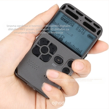 Prijenosni inteligentni digitalni diktofon i MP3 player s visokokvalitetnim uklanjanjem šuma i proširivom memorijom