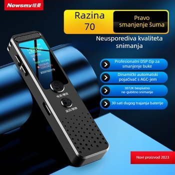 Newman D03 zapisno pero — 360 min snimanja, MP3/WMA/WAV formati, domet snimanja 5–7 m, USB 2.0, ugrađeni mikrofon