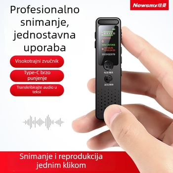 Newman D03 zapisno pero — 360 min snimanja, MP3/WMA/WAV formati, domet snimanja 5–7 m, USB 2.0, ugrađeni mikrofon