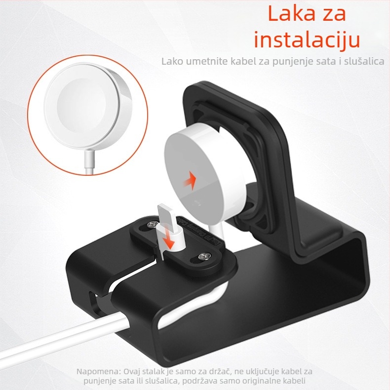 Stolni stalak od aluminijske legure, model T065, za Apple Watch i AirPods Pro — Xuntuo