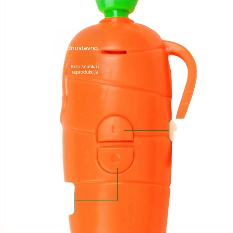 Mrkvast zapisnik — edukativna igračka, snimanje 40 s, format zapisa: Drugo, baterija AA, kućište ABS, kartica memorije nije podržana