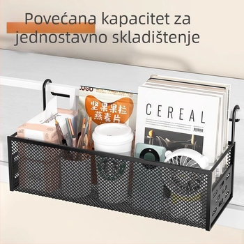 Vješena košarica za noćni ormarić — željezni materijal, minimalistički stil, brend Kitchen push, pogodna za daljinske upravljače, uredske potrepštine, voće, torbice, lijekove