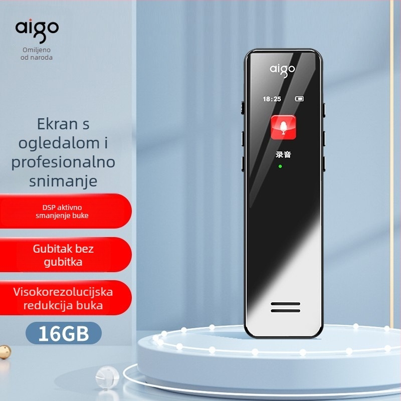 Aigo R6933 WAV diktofon, 7 sati snimanja, TFT zaslon, dvosmjerni mikrofon