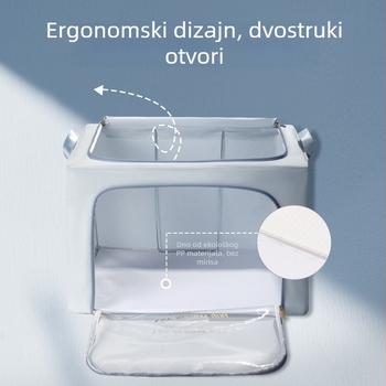 Sklopiva platnena kutija za pohranu, model 8019, kapacitet 90–100 L, prijenosni višenamjenski garderobni organizator za odjeću i igračke