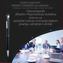 HD zapisnik u obliku olovke za poslovne sastanke i nastavu, prenosni diktafon s redukcijom šuma i velikim kapacitetom (TF kartica podržana)