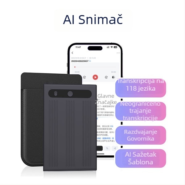 AI olovka za snimanje - stereo zvuk, MP3 format, aluminijske legure kućište, USB napajanje, model note-1