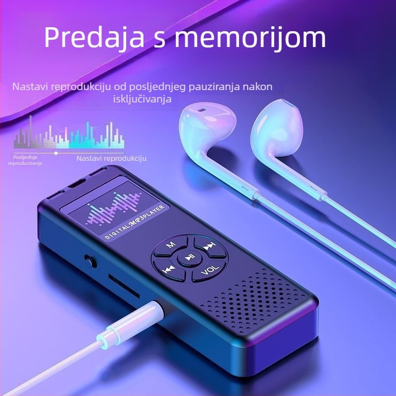Prijenosni profesionalni diktafon s visokim razlučivanjem i smanjenjem šuma, s TF kartom i velikom memorijom, pretvara govor u tekst odvjetnicima, profesorima i studentima