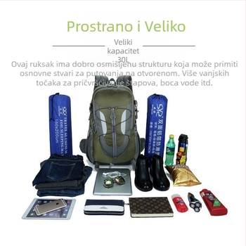 Unisex najlonski ruksak za planinarenje, prozračan, otporan na habanje, s zaštitom leđa