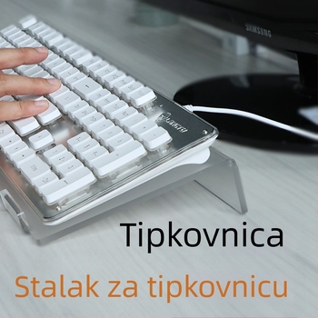 Prozirni akrilni nosač tipkovnice za stolno računalo, stolni stil, plastični materijal, druga marka, povećani nagib