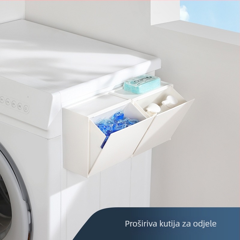 Zidni ABS spremnik za kupaonicu, kvadratni model, kapacitet 1 L, moderni minimalistički stil, organizator