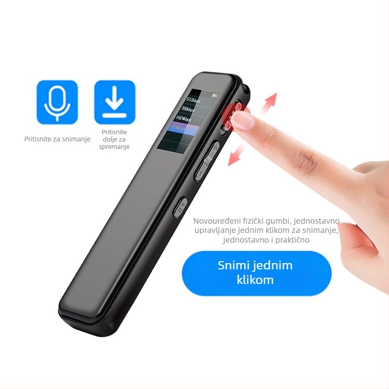 Glasovni snimač X188, Profesionalno HD uklanjanje šuma, Dvozvučni mikrofoni, MP3/WAV, Trajanje snimanja 9999, USB 2.0