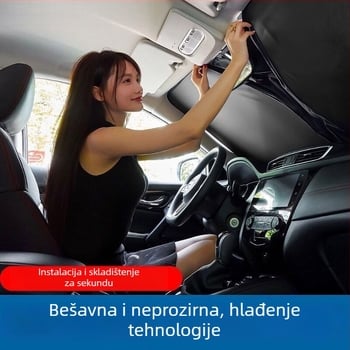 Sjenilo za prednje staklo automobila - aluminijska folija, teleskopska ugradnja, zaštita od sunca i toplinska izolacija, za posebne modele automobila