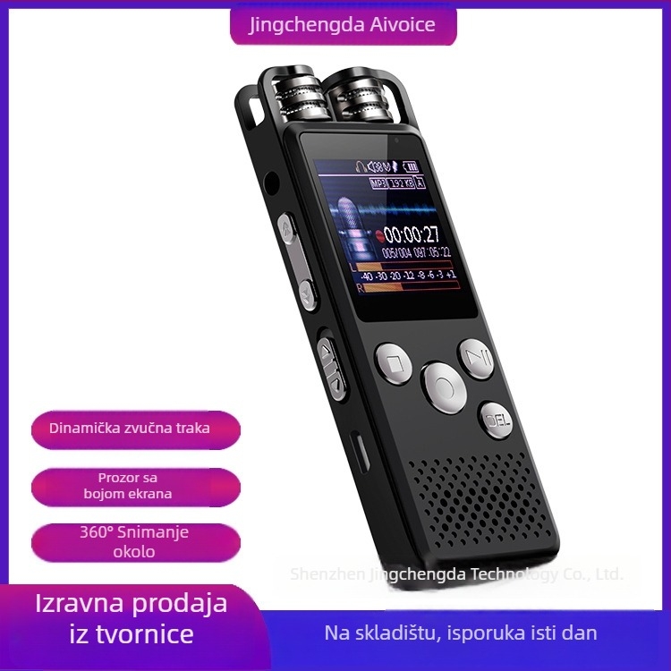 X189 Glasovni snimač s kolorim LCD zaslonom, dvostruki stereo mikrofon, USB 3.0, MP3/WAV, unutarnja memorija + TF kartica