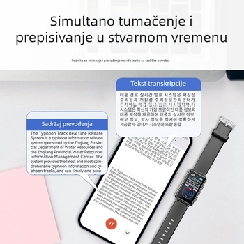 AI zapisnik za transkripciju u stvarnom vremenu uz prijevod i mentalnu mapu – lokalno i putem aplikacije snimanje, WAV format, 5 sati snimanja, EMMC pohrana, 1,47-inčni HD zaslon