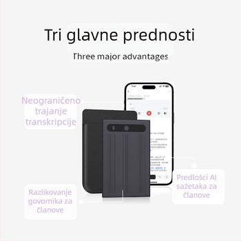 AI zapisivačka olovka note-1 s funkcijom snimanja, 3D zvuk, aluminijsko tijelo, ultra-tanki 86×55×3.2 mm, 30 g