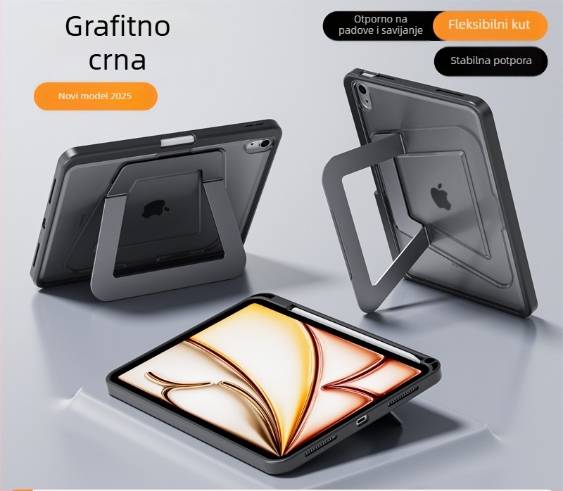 Kućište za iPad s aluminijskim držačem za Air 4/5/6, pretinac za olovku, sklopiva metalna potpora, tablet torbica